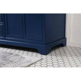 Elegant Decor Americana 60 Solid Wood And Metal Single Bathroom Vanity In Blue