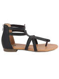 Shoetopia Girls Black Gladiator Flats Sandal-Eu38,Black,5,B09NBJ1JSQ