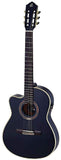 Ortega Guitars 6 String Performer Series Left-Handed Solid Top Thinline Crossover Acoustic-Electric Nylon Classical Guitar w/Bag