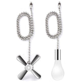 Vinaco Silver Ceiling Fan Pull Chain Set, Decorative Fan Pull Chain Extension with Pendant, 13.6 Inches Pull Chains for Fan and 