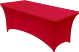 Utopia Kitchen Spandex Tablecloth 1 Pack [6FT, Red] Tight, Fitted, Washable and Wrinkle Resistant Stretch Rectangular Patio Tabl