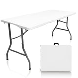 CAMP SOLUTIONS Plastic Folding Table, 5 FT Folding Table, Plastic Portable Tables for Dining Parties Card Picnic Camping, Granit