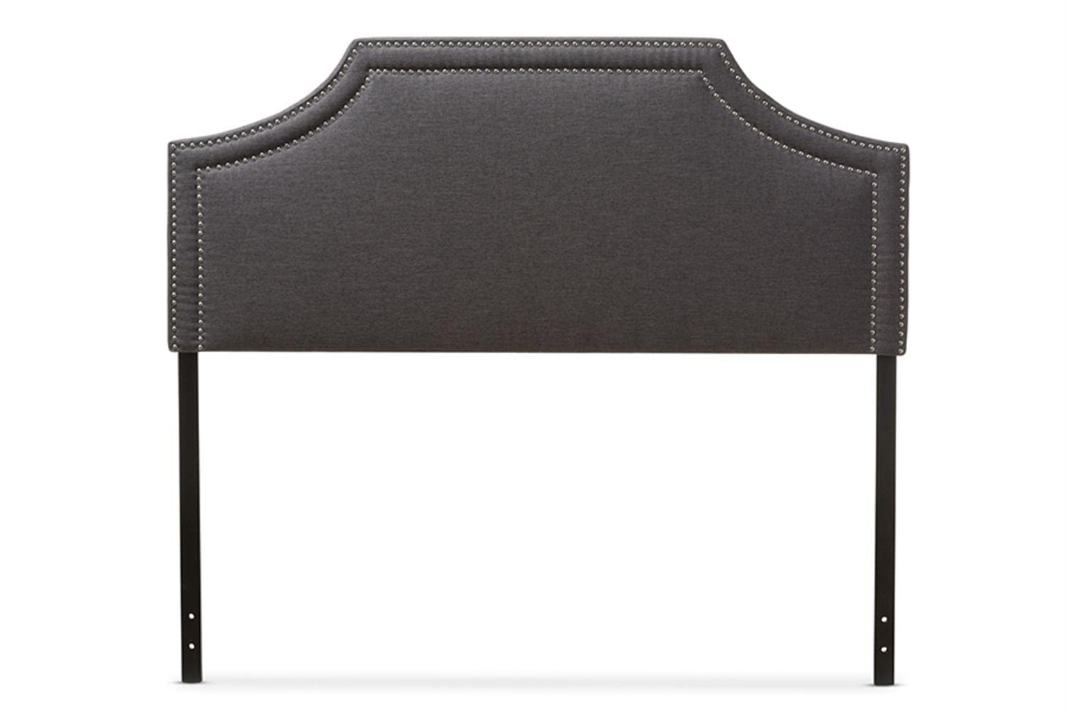 Baxton Studio Avignon Upholstered Queen Headboard In Dark Gray