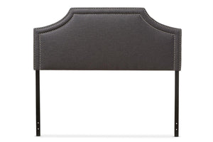 Baxton Studio Avignon Upholstered Queen Headboard In Dark Gray
