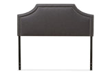 Baxton Studio Avignon Upholstered Queen Headboard In Dark Gray