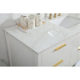 Elegant Decor Larkin 60 Solid Wood Mdf Single Bathroom Vanity In White Finish