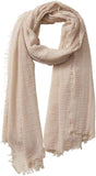 Ptahan Cotton Blend Crinkle Vintage Soft Scarf With Fringed Edges,Fashion Lightweight Scarf Shawl,Travel Scarf (Beige)