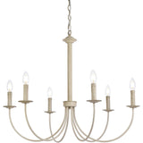 Living District Brielle 6-Light Mid-Century Metal Pendant In Weathered Dove