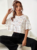 Toplot Women'S Casual Printed Crop Top With Half Sleeve Pack Of 2 (Combo-5098-Cku-Sml-M),Chiku-Smile,,B0CFTWMF53