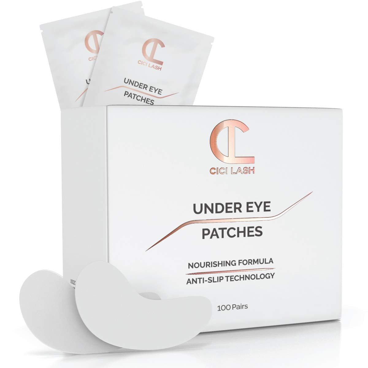 100 Pairs Under Eye Pads for Eyelash Extensions - Professional Lint Free Hydrogel Eye Patches with Moisturizing Vitamin C and Al