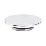 Bnf Aluminum Alloy Sculpting Turntable Silver Finish Pottery Turntable Polished Surface Sculpting Wheel Slimline for Crafting, 2