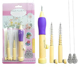 Avrin Punch Needle Embroidery Kit Three Needles Threaders Adjustable Pen Diy Craft Tool Set For Dimensional Ribbon Satin Stitch 