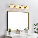 Living District Majesty 4-Light Metal Bath Sconce In Chrome/Frosted White