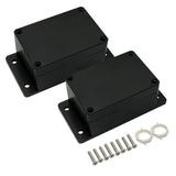 LMioEtool Junction Box Waterproof Dustproof IP65 ABS Plastic Universal Electric Project Enclosure Black with Fixed Ear 3.94 x 2.
