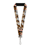 Buckle Down mens Lanyard 1.0 Tasmanian Devil Vortex Poses Stacked Charcoa Key Chain, Multicolor, One Size US