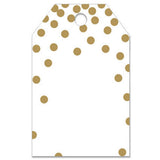 Metallic Gold Dots Printed Gift Tags 2 1/4 x 3 1/2 (50)