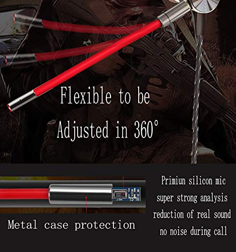 Gaming Earbuds with Mic,Earphones Wired Stereo Bass with Detachable Dual Microphone Noise Cancelling E-Sports HiFi 3.5mm in-Ear