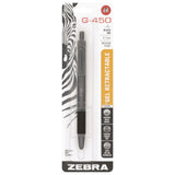 Zebra Pen G450 Retractable Gel Pen, Black Brass Barrel, Medium Point, 0.7mm, Black Ink, 1Pack (49511)