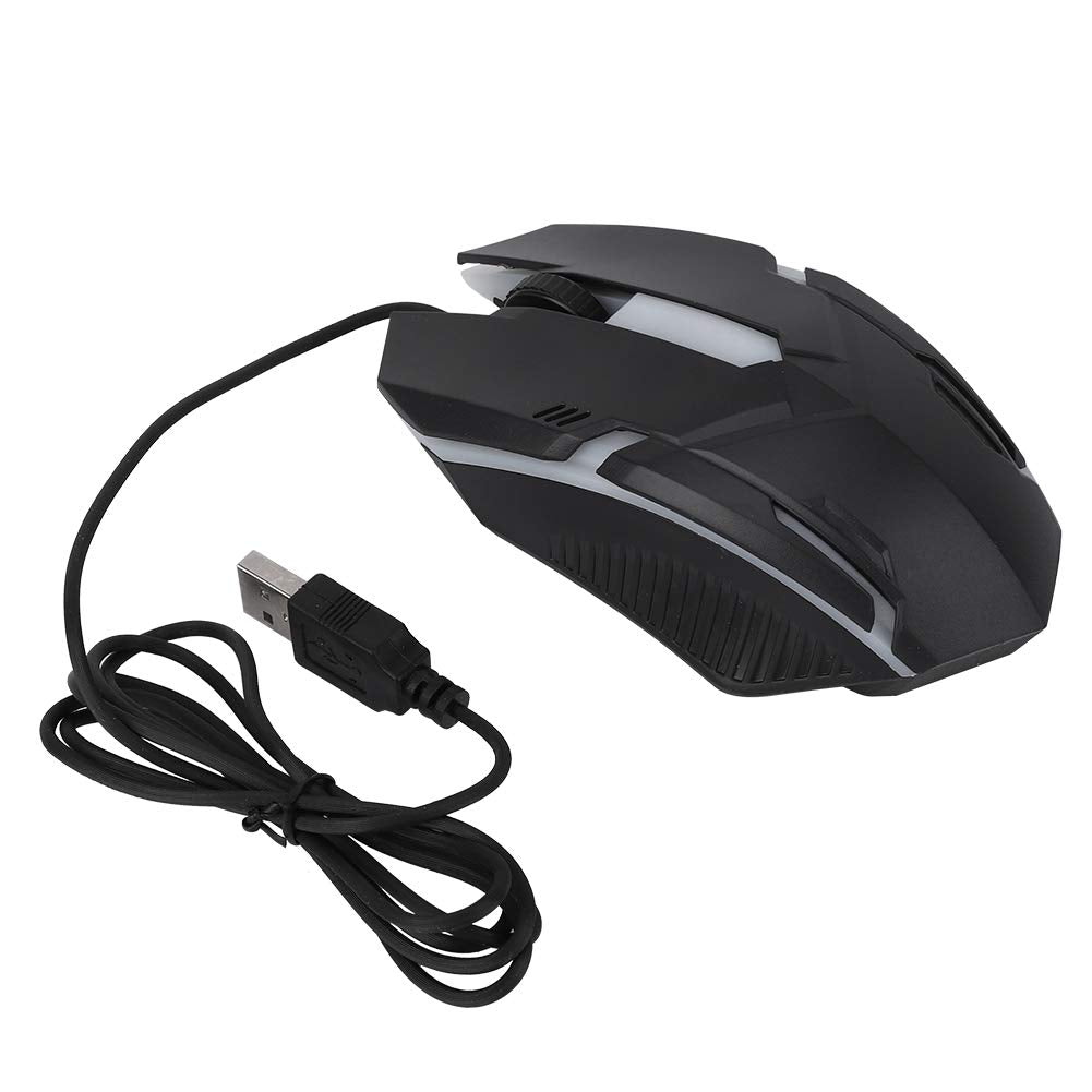 MS11 Wired Mouse 1600DPI Wired Game Mouse Backlight USB Mouse Ergonomic Gaming Notebook Office Mouse 2 Buttons +1 Wheel for Note