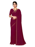 Satrani Womens Pure Georgette Saree (3321S162N_Rani Pink)