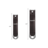 ILLILOTS Nail Clippers Set with Build-in Nail File, Durable Sharp Zinc Alloy Fingernail Clipper and Toenail Clipper with Tin Cas