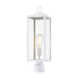 GRUENLICH Outdoor Lamp Post Light Fixtures, Exterior Pole Lantern with Tempered Glass, 20.5 Inch Fence Post Lighting for Garden 
