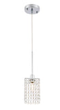 Living District Taylor 1-Light Metal & Crystal Pendant In Chrome/Clear