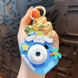 Creative Projector Camera Keychain Toy for Kids, Mini Projection Keyring Light with Cute Images, Zinc Alloy Ring, Bag Charm for