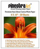 8 X 10 Premium Faux Glossy Canvas Inkjet Photo Paper 50 Sheets