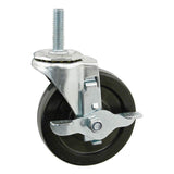 8020, 2305, 4 Caster Wheel, 7/16-14 x 1.5 Threaded Stem Swivel Caster with Brake Lock (4 Pack) 80/20 Cart and Furniture Wheels E