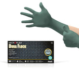 ANSELL Microflex Dura Flock DFK608 Thick 11mil Nitrile Gloves w/Flock Lining for Automotive, Aftermarket, Machinery XL, Green
