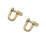 Dophee 2Pcs Solid Brass DRing Staples Shackle Carabiner Removable, 6Mm