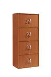 Hodedah 4-Shelf, 8-Door Cabinet Bookcase, Cherry