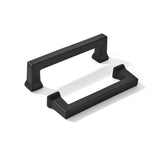 khtumeware 2 Pack 3-1/4inch(82mm) Hole Center Black Cabinet Pulls Heavy-Duty Solid Matte Black Cabinet Hardware Pulls for Kitche