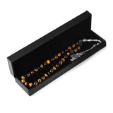 Tasbih Prayer Beads Tiger Eye Stone (33 Beads - 10 mm) - Muslim Rosary - Masbaha Finger Counter - Zikr, Dhikr Subha - Chapelet -