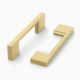 ROMATEE 10 Pack 3 Inch(76mm) Cabinet Pull Gold Kitchen Cabinets Handles Gold Cabinet Hardware for Cupboard Square Kitchen Pulls 