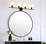 Living District Indoor Modern Home Decorative Bright Ceiling Collier 4 Light Black And Frosted White Glass Wall Sconce