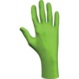 Showa Best 7705PFT NDex Free Nitrile Glove, Powder Free, 9.5 Length, 4 mils Thick, Large (Pack of 100),Green