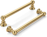 khtumeware 10 Pack 6 inch(152mm) Hole Center Brushed Brass Cabinet Pulls Solid Heavy-Duty Warm Brass Kitchen Cabinet Hardware fo