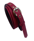 Justin Dustin Women Nerrow Sleek Xxxl Oversize Plus Size Formal Casual Denim Material Maroon Fabric Belt