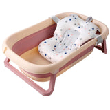 Collapsible Baby Bathtub with Bath Pad Large Baby Bathtub Portable Bathtub with Drain Hole Folding Bathtub with Water Temperatur