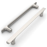 Amerdeco 10 Pack Brushed Satin Nickel Cabinet Pulls 10 Inch(256MM) Hole Centers Kitchen Cabinet Handles Hardware Kitchen Handles