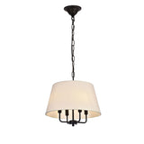 Elegant Lighting Ld6009D17 Maple 4 Light 17 Wide Pendant With A Fabric Shade, Black