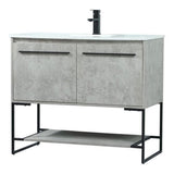 Elegant Decor Sloane 40 Mdf And Steel Single Bathroom Vanity In Concrete Gray