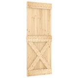 Vidaxl Narvik 31.5'X82.7' Solid Pine Wood Sliding Barn Door, Modern Rustic Interior Door For Bedroom Kitchen Closet Garage - Natural Brown, Space-Saving & Easy Install (Without Hardware Kits)