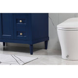 Elegant Decor Indoor Modern Under Sink Bathroom Fixtures Storage Organizer Cabinet 36 Inch Single Bathroom Vanity - Blue