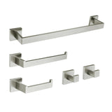 Kingston Brass BAHK6024778BN Lasdun 5-Piece Bathroom Accessory Set, Brushed Nickel towel-bars, 20-3/16'' (L) x 2-3/16'' (W) x 3-