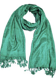 Kosweem Plain 3D Fashionable Woolen Winter Wear Thin Scarf/Stole/Shawl For Baby Girls Womens(Sea Green)