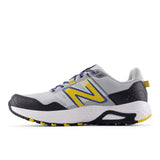 New Balance Men's 410 V8 Trail Running Shoe, Grey Matter/Blue Oyster/Baroque Gold, 8.5 M