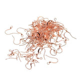 ATORSE 5x100Piece Brass Earring Hooks Fish Hook Ear Wires French Wire Hooks Rose Gold